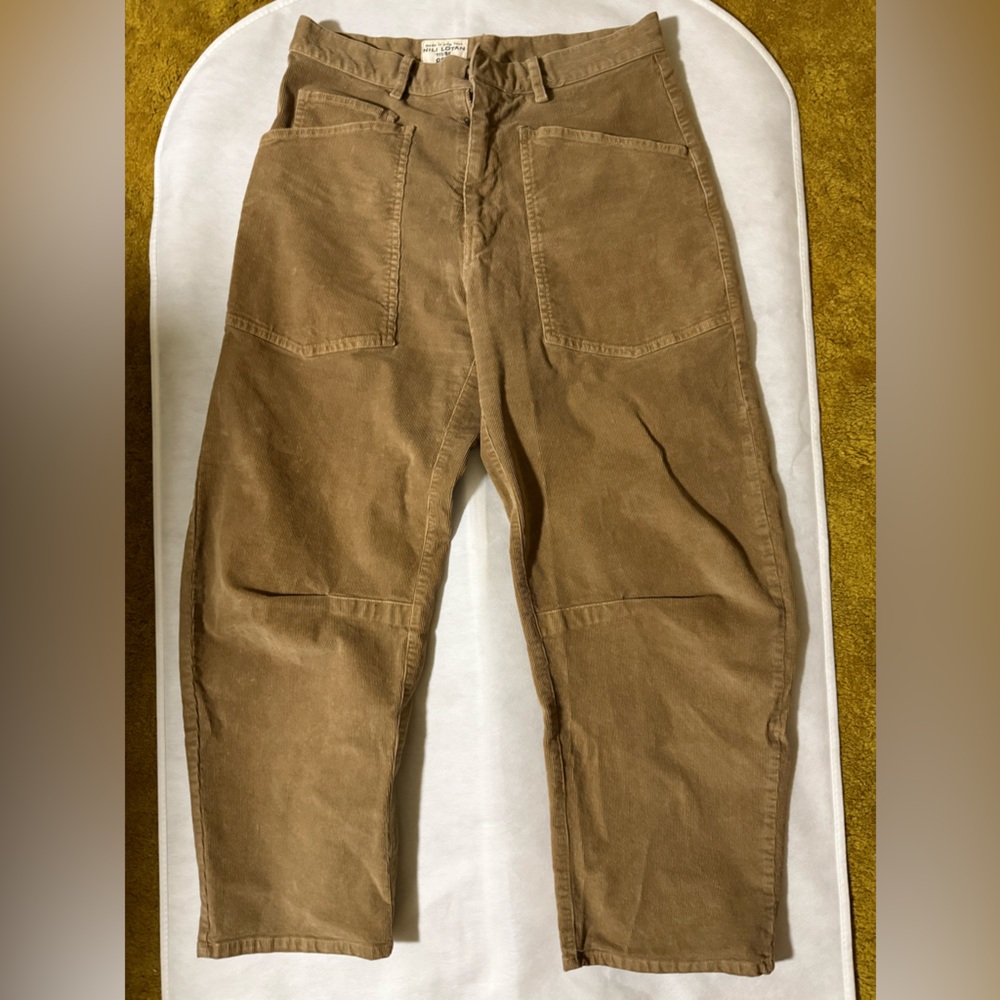 Nili Lotan Shon Corduroy Pant caramel 6 Cord Barrel Bow Leg - Picture 4 of 7